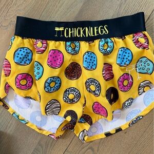ChicknLegs Women's Donut Print Athletic Shorts - Yellow
